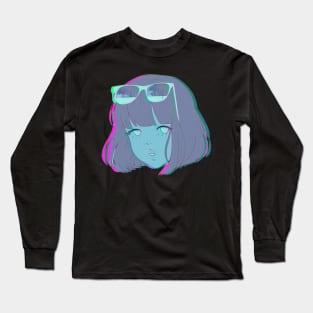 Vaporwave Glitch Edgy Alt Aesthetic Long Sleeve T-Shirt